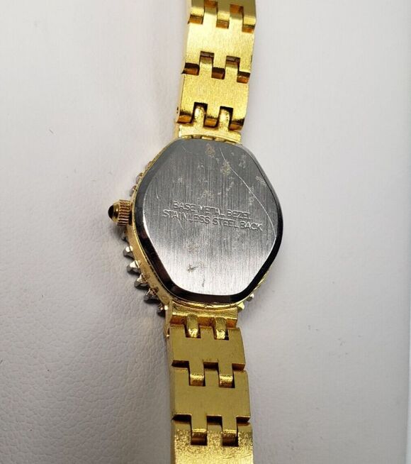 Vtg1960s Geneve Quartz Thailand Movement Gold Womens Oval Watch Rubies Hong Kong main image 5